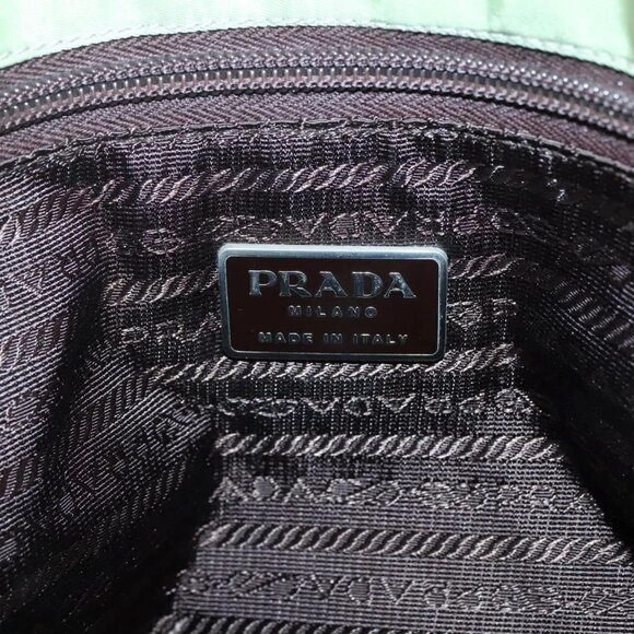 PRADA Tote Bag Nylon Beige Silver Auth bs27846 - Picture 12 of 16